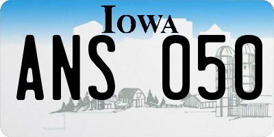 IA license plate ANS050