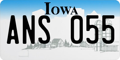 IA license plate ANS055
