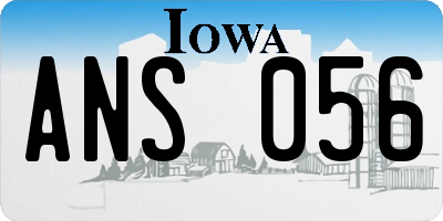 IA license plate ANS056
