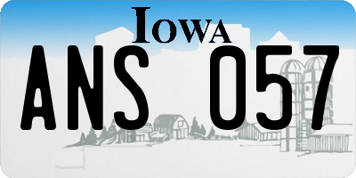IA license plate ANS057