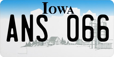 IA license plate ANS066