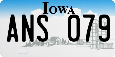 IA license plate ANS079