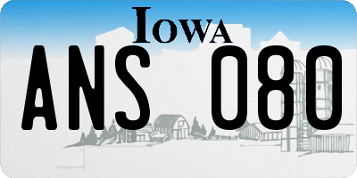 IA license plate ANS080