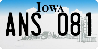 IA license plate ANS081