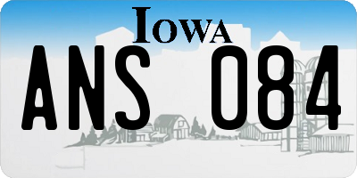 IA license plate ANS084