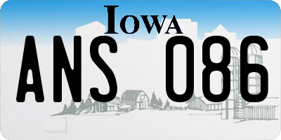 IA license plate ANS086