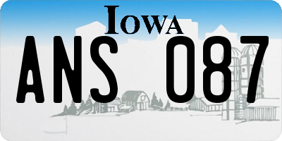 IA license plate ANS087