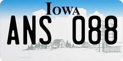 IA license plate ANS088
