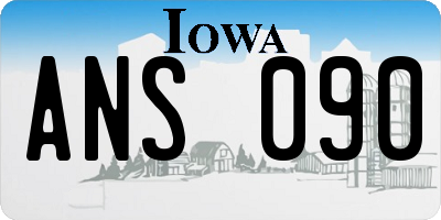 IA license plate ANS090