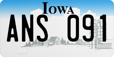 IA license plate ANS091