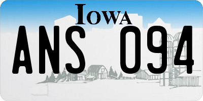 IA license plate ANS094