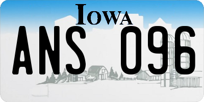 IA license plate ANS096