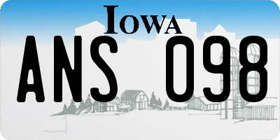 IA license plate ANS098