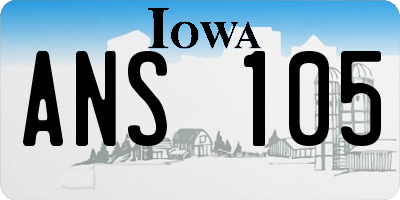 IA license plate ANS105