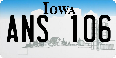 IA license plate ANS106