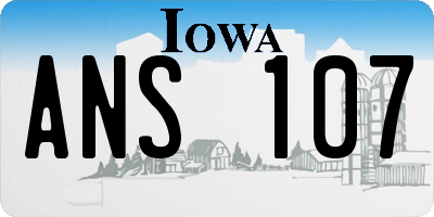 IA license plate ANS107