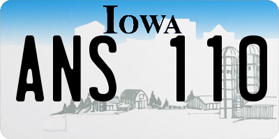 IA license plate ANS110