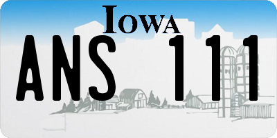 IA license plate ANS111