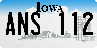 IA license plate ANS112