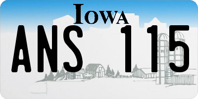 IA license plate ANS115