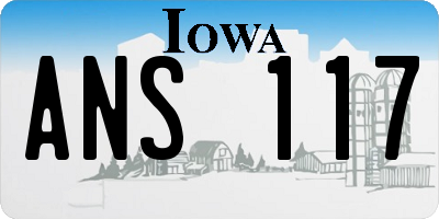 IA license plate ANS117