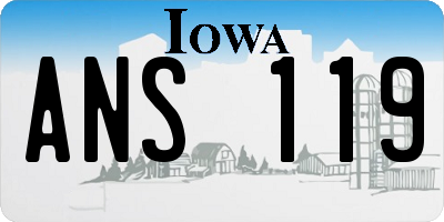 IA license plate ANS119