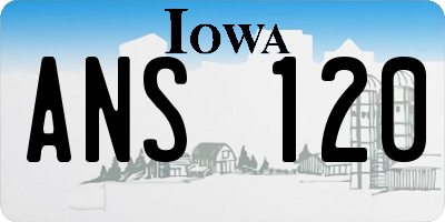 IA license plate ANS120