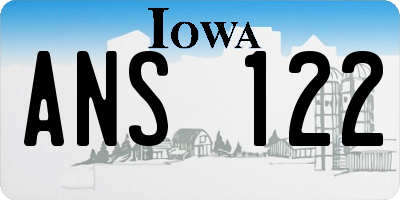 IA license plate ANS122