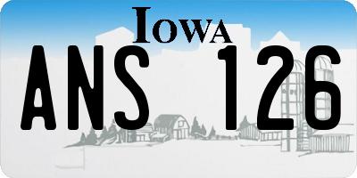 IA license plate ANS126