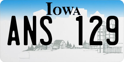 IA license plate ANS129