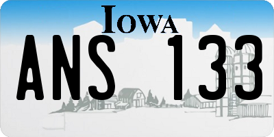 IA license plate ANS133