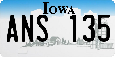 IA license plate ANS135