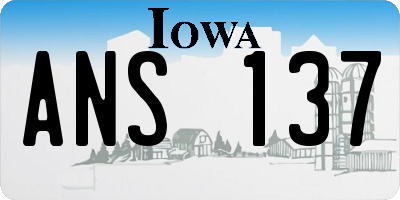 IA license plate ANS137