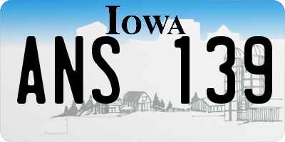 IA license plate ANS139