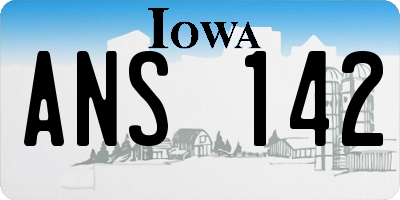 IA license plate ANS142
