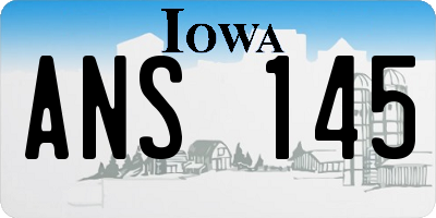 IA license plate ANS145