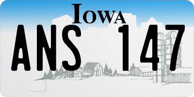 IA license plate ANS147