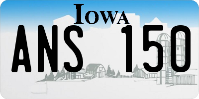 IA license plate ANS150