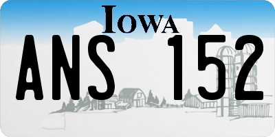 IA license plate ANS152