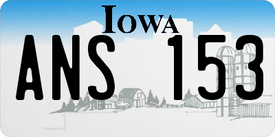 IA license plate ANS153