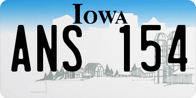 IA license plate ANS154