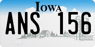 IA license plate ANS156