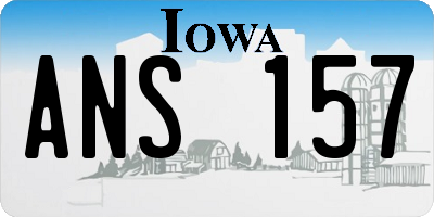 IA license plate ANS157
