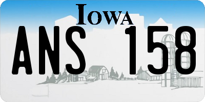 IA license plate ANS158