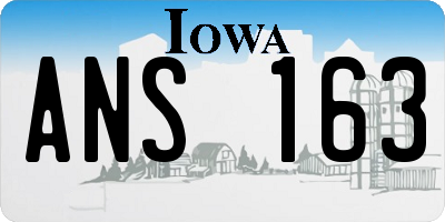 IA license plate ANS163
