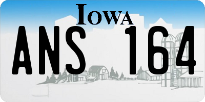 IA license plate ANS164