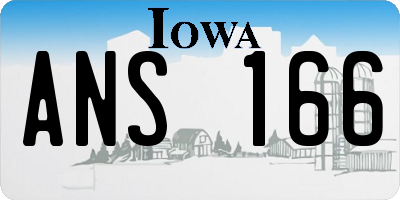 IA license plate ANS166