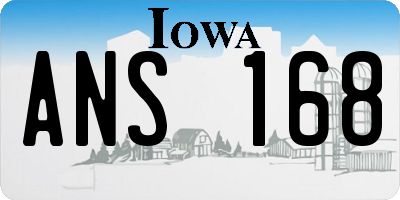 IA license plate ANS168