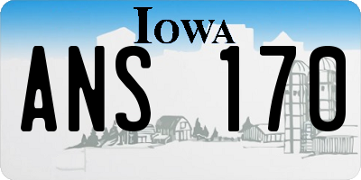 IA license plate ANS170