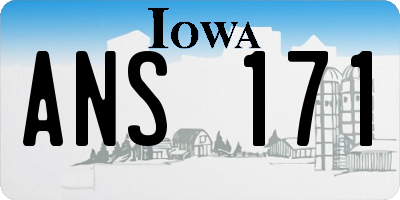 IA license plate ANS171